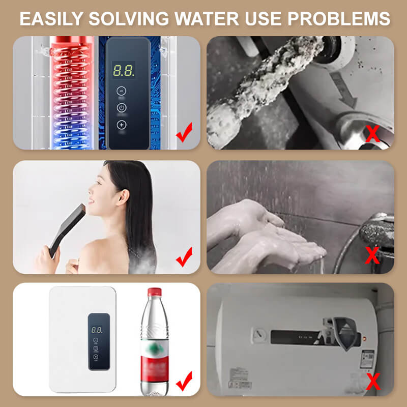 🔥50% DE RÉDUCTION ! ✨ Chauffe-eau Instantané sans Réservoir - Design Compact avec Contrôle de Température Numérique pour Économie d'Énergie ⚡🚿