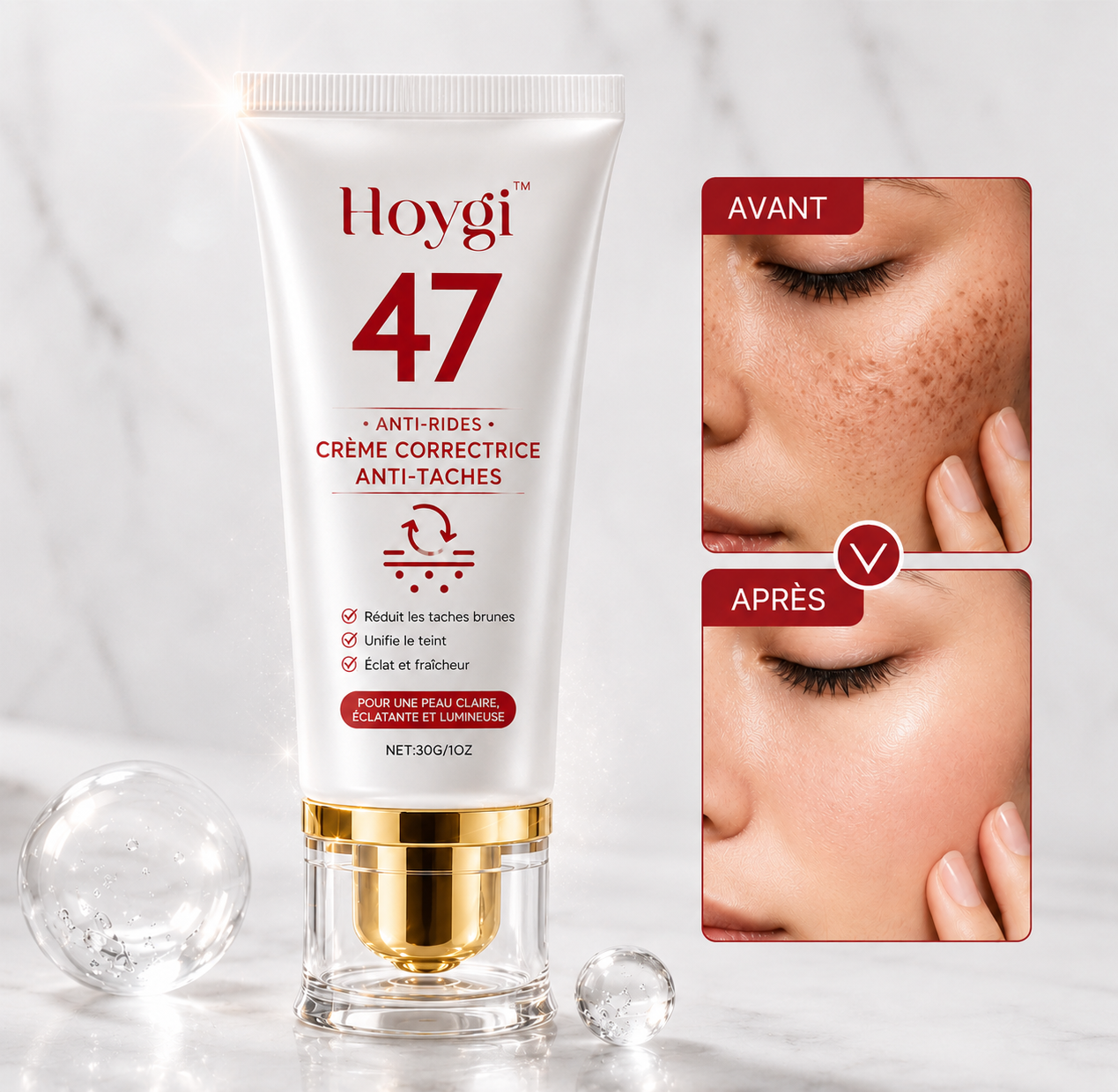Hoygi™ Dark Spot Correcting Cream Une peau plus lumineuse et un teint visiblement plus uniforme en seulement 7 jours
