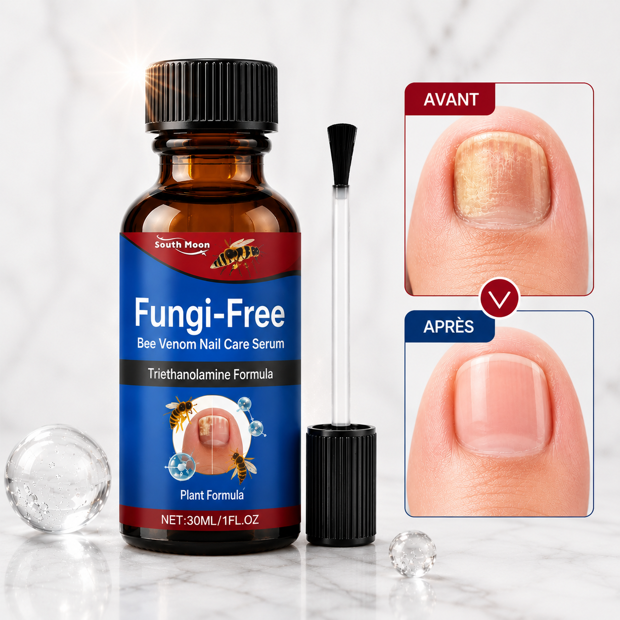 Fungi Free™ Fungal Nail Repair Serum Restaurez naturellement des ongles clairs, forts et d'apparence saine
