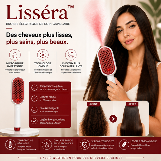 Lisséra™ Brosse Lissante Chauffage Ultra-Rapide Des Cheveux Lisses et Soyeux en Seulement 5 Minutes