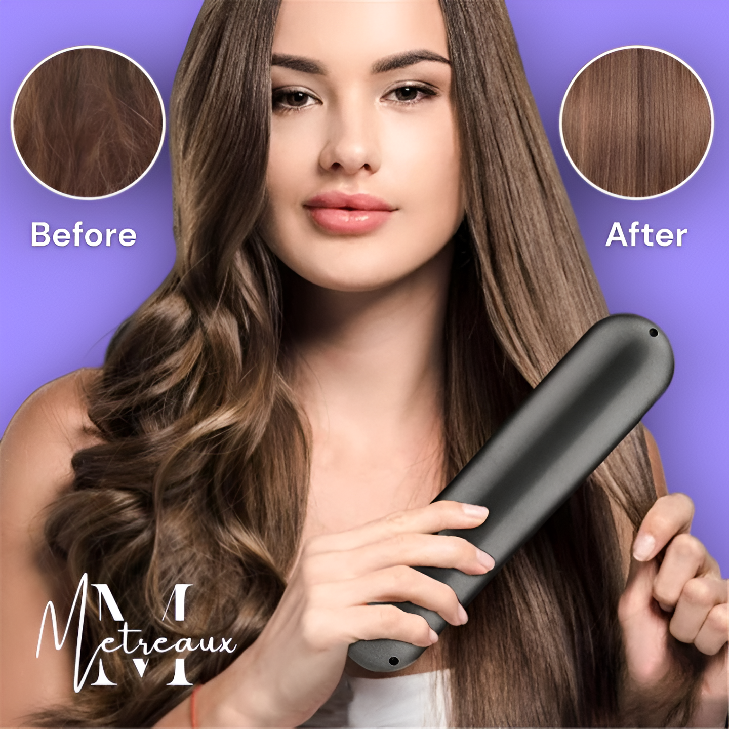 🔥 Offre spéciale : 50 % de réduction 💁‍♀️ Peigne lissant chauffant sans fil en céramique