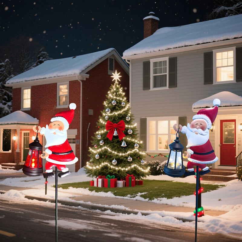 🎅 Soldes de Noël : 49 % de réduction !!🎄🎅Lumière solaire pour jardin en forme de Père Noël