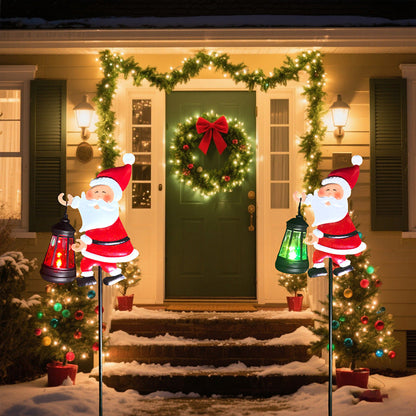 🎅 Soldes de Noël : 49 % de réduction !!🎄🎅Lumière solaire pour jardin en forme de Père Noël
