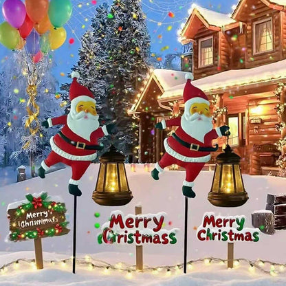 🎅 Soldes de Noël : 49 % de réduction !!🎄🎅Lumière solaire pour jardin en forme de Père Noël