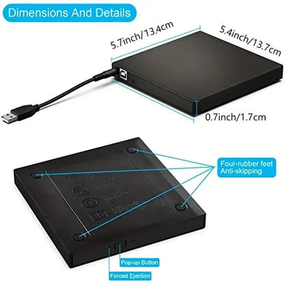 📢📢49% de réduction ! 💿💻 Lecteur CD/DVD Externe – Plug & Play, Portable & Compatible Mac/Windows